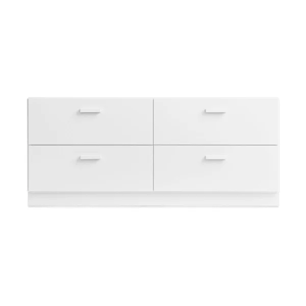 Relief Commode Relief bas sur socle 123x46,6 cm blanc