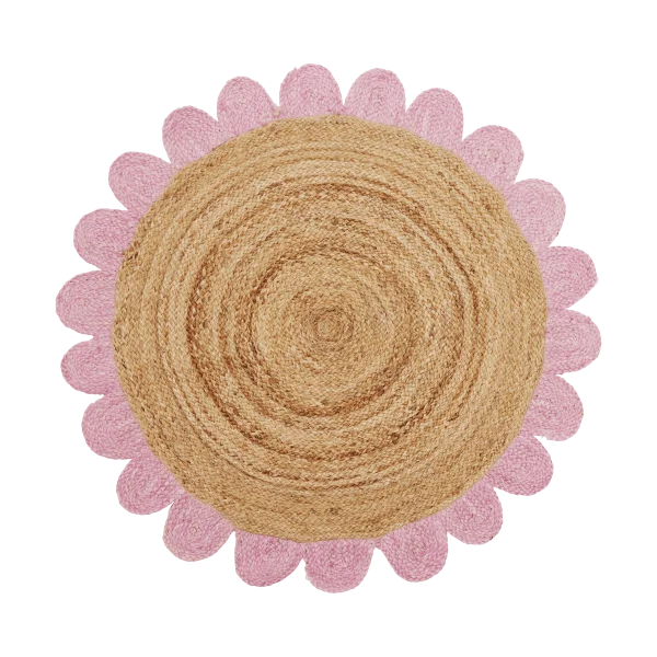 RICE Tapis en jute Rice Ø120 cm Pink