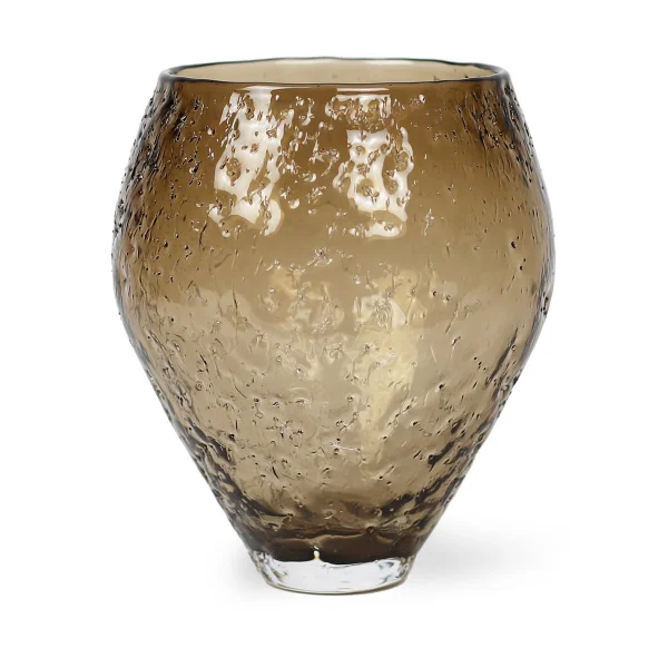 Ro Collection Vase en verre Crushed medium Sepia brown
