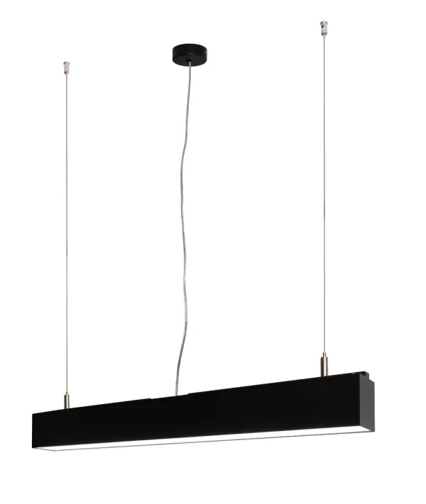 Roi Du Luminaire Linear - lampe suspendue - 57 x 5 x 200 cm - 18W LED inclus dimmable - noir - couleur de lumière blanc chaud
