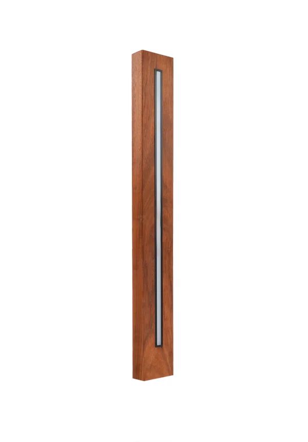 Roi Du Luminaire Padouk Line M - borne jardin - 4 × 8,8 × 70 cm + pied 30 cm - 5,8W dimmable LED inclus - IP65 - padouk
