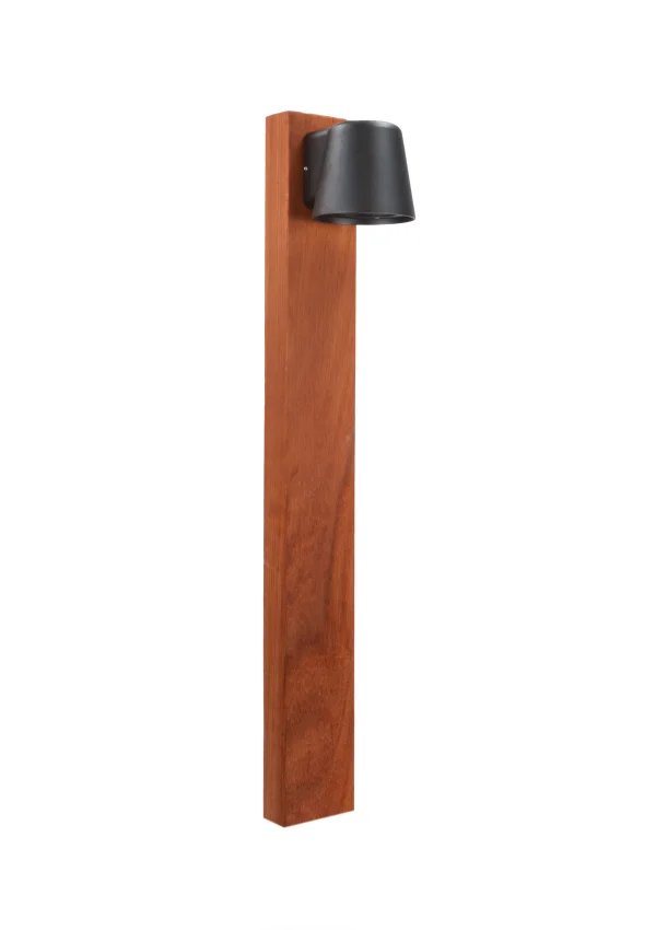 Roi Du Luminaire Padouk Teichos - borne jardin - 15 × 8,8 × 70 cm + pied 30 cm - IP54 - noir et padouk