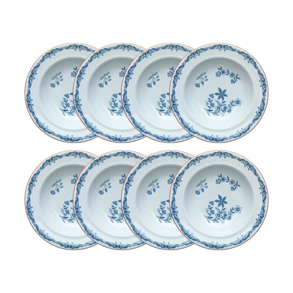 Rörstrand Assiette creuse Ostindia Ø24 cm lot de 8 – Bleu 24 cm