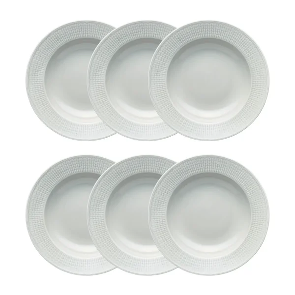 Rörstrand Assiette creuse Swedish Grace 25 cm lot de 6 Brume(gris)