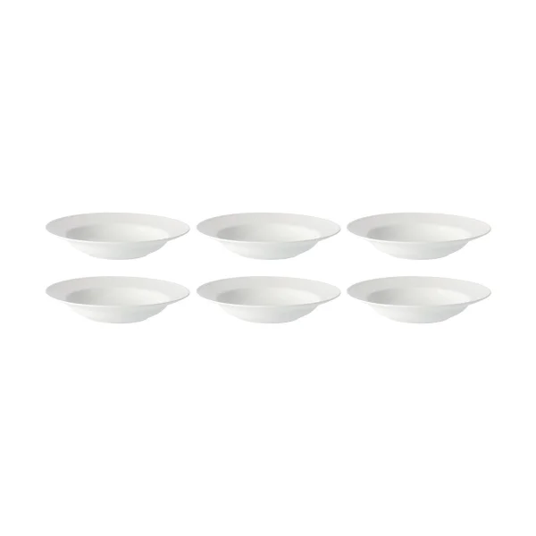 Rörstrand Assiette creuse Swedish Grace 25 cm, lot de 6 snö (blanc) blanc