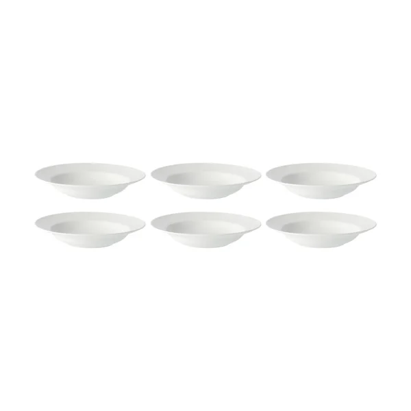 Rörstrand Assiette creuse Swedish Grace 25 cm, lot de 6 snö (blanc)