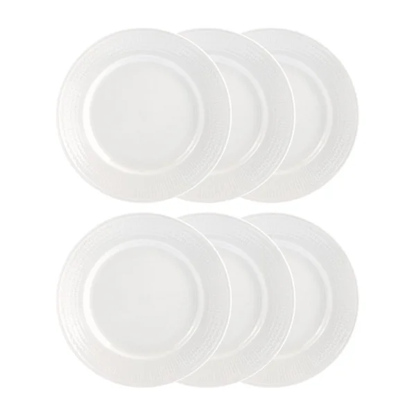 Rörstrand Assiette Swedish Grace 21 cm, lot de 6 snö (blanc) blanc