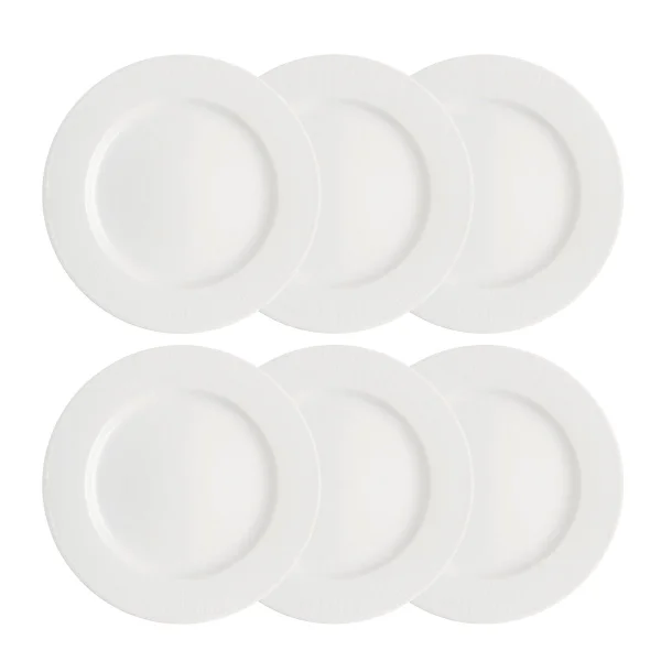 Rörstrand Assiette Swedish Grace 27 cm lot de 6 blanc blanc