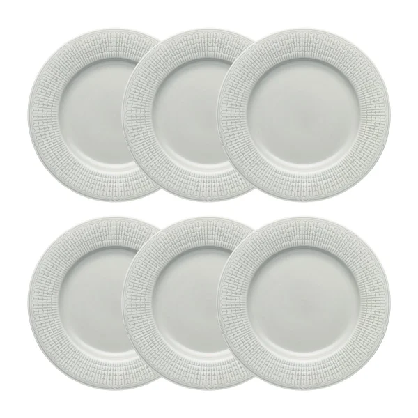 Rörstrand Assiette Swedish Grace Ø24 cm lot de 6 Brouillard (gris) Brouillard (gris)