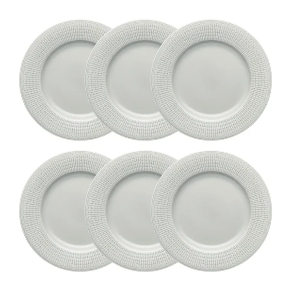 Rörstrand Assiette Swedish Grace Ø24 cm lot de 6 Brouillard (gris)