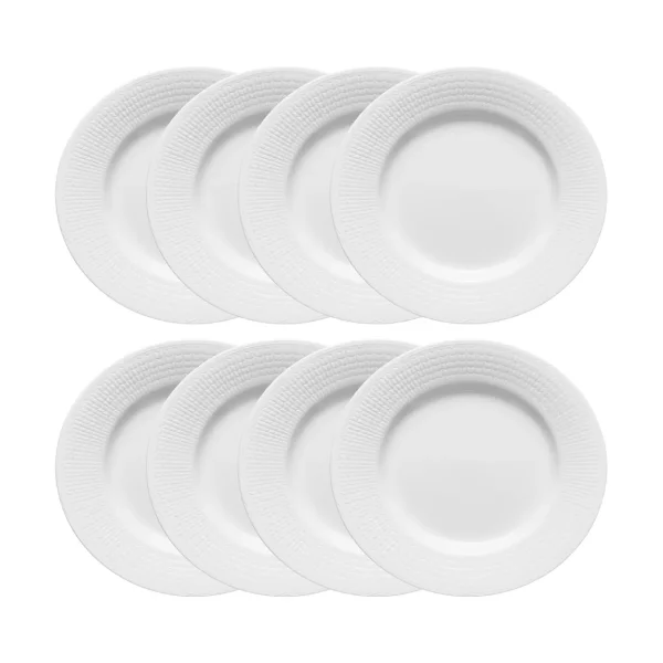 Rörstrand Assiette Swedish Grace Ø24 cm lot de 8 - Neige (blanc) Assiette Swedish Grace Ø24 cm lot de 8 - Neige (blanc)
