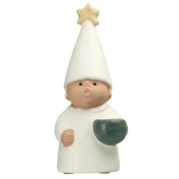Rörstrand Figurine de garçon avec étoile Lucia blanc