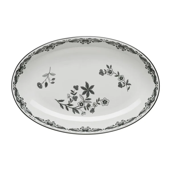 Rörstrand Plat à service Ostindia Svart oval 22x33 cm Noir