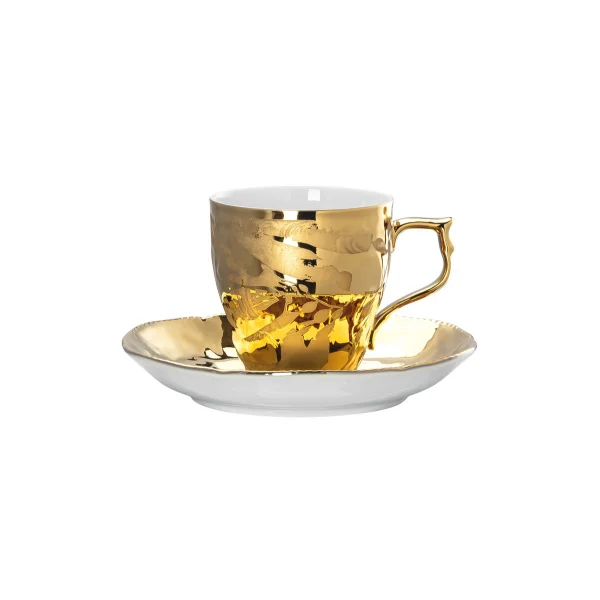 Rosenthal Tasse à espresso avec soucoupe Rosenthal Heritage Midas Blanc-doré
