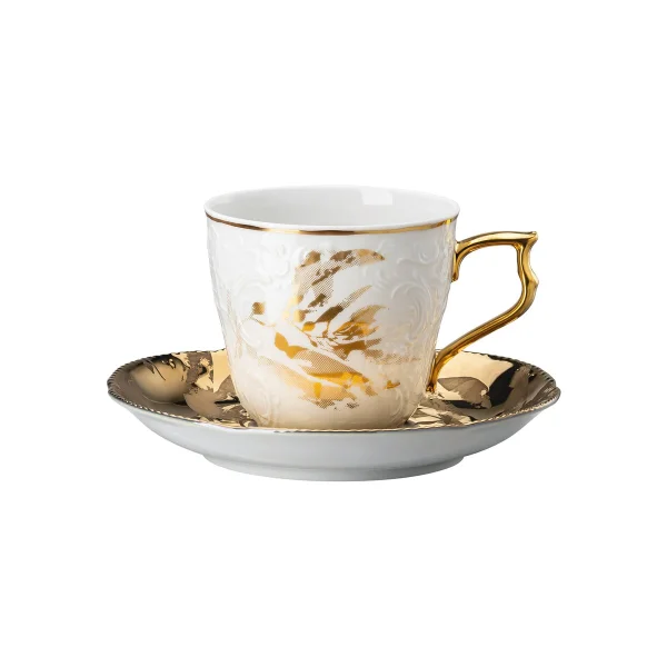 Rosenthal Tasse avec soucoupe Rosenthal Heritage Midas Blanc-doré