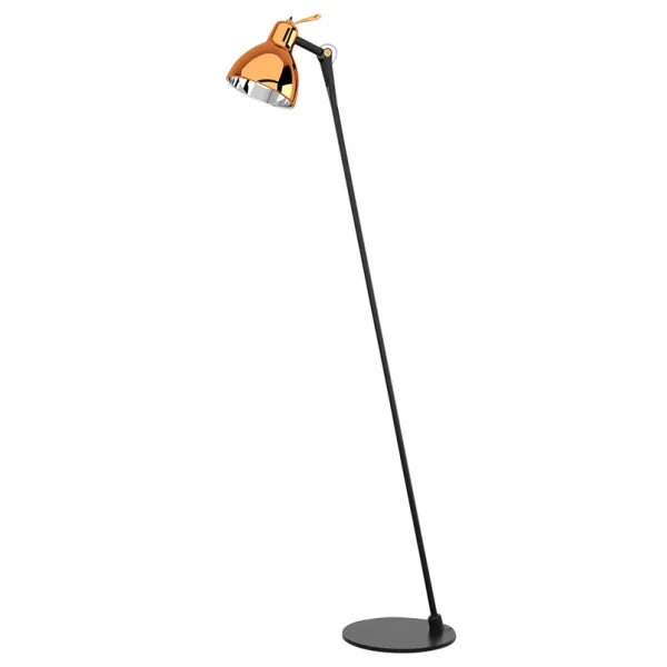 Rotaliana - Luxy Glam F0 Lampadaire, noir/cuivre, transparent