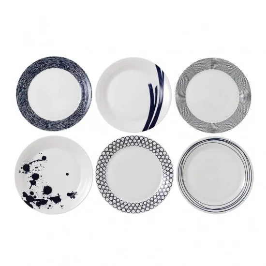 Royal Doulton Assiette Pacific, bleu 6 pièces 28 cm