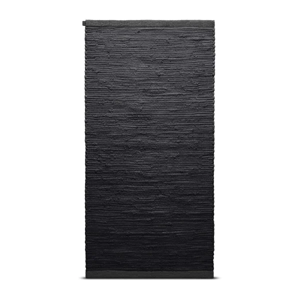 Rug Solid Tapis Cotton 75x300cm Charcoal