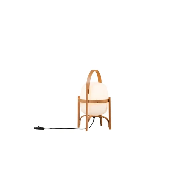 Santa & Cole - Cestita Lampe de Table Wood/White Opale Glass