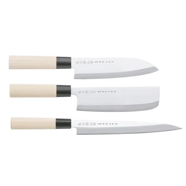 Satake Ensemble de couteaux Satake Houcho nakiri, sashimi & santoku 3 pièces