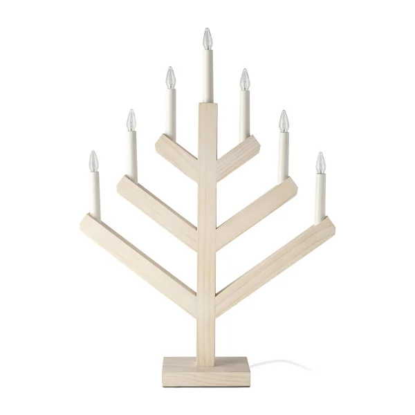 Scandi Living Bougeoir de l'avent Pine 62 cm Blanc émaillé