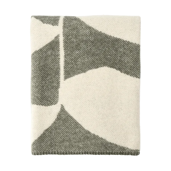 Scandi Living Plaid en laine Leaf 130x180 cm Khaki vert