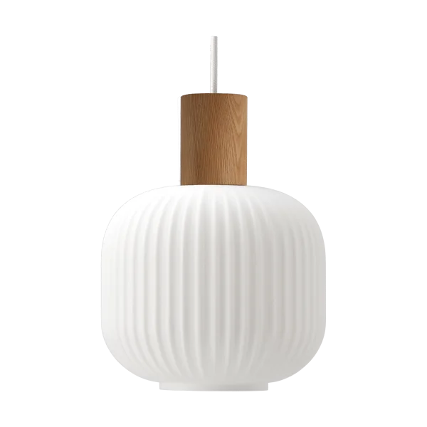Scandi Living Suspension Fair Ø20 cm Verre dépoli – frêne