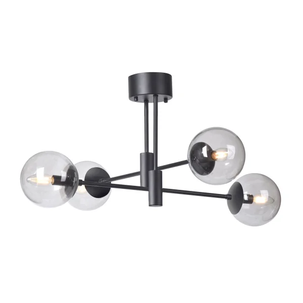 Scandi Living Suspension Solar noir 73 cm Gris fumée