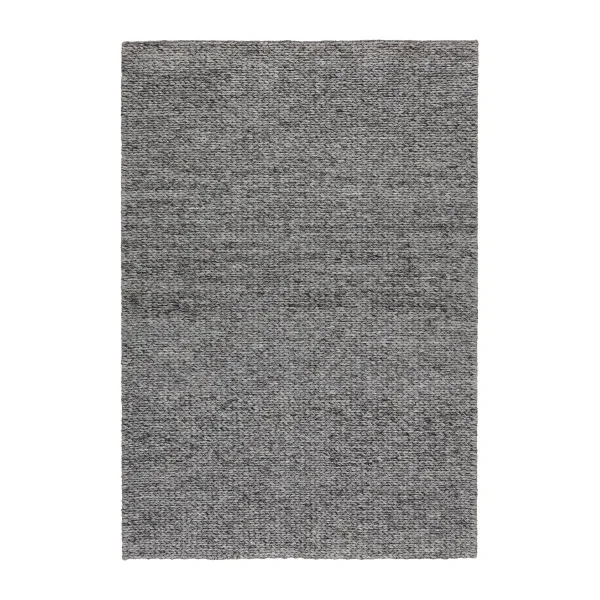 Scandi Living Tapis en laine Braided Gris foncé 200x300 cm