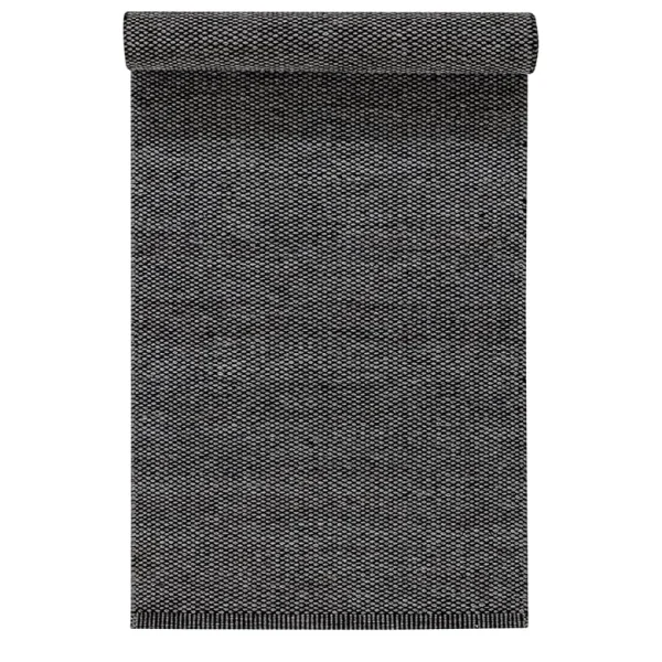 Scandi Living Tapis en laine Lea noir 80 x 240cm