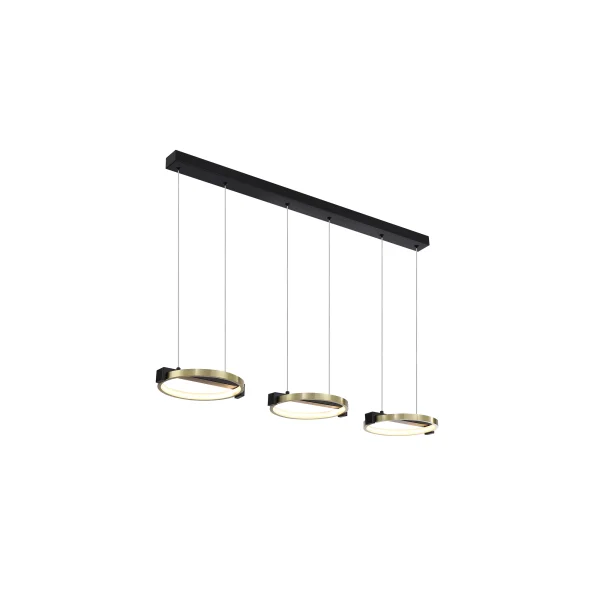 Searchlight Aerial - lampe suspendue - 106 x 150 cm - 35W LED dimmable inclus - noir et or