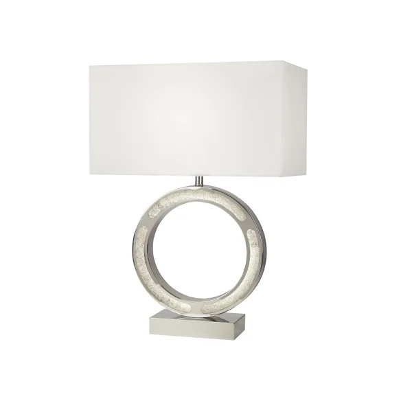 Searchlight Alaska - lampe de table - 32 x 60 cm - 9W LED inclus - blanc et chrome