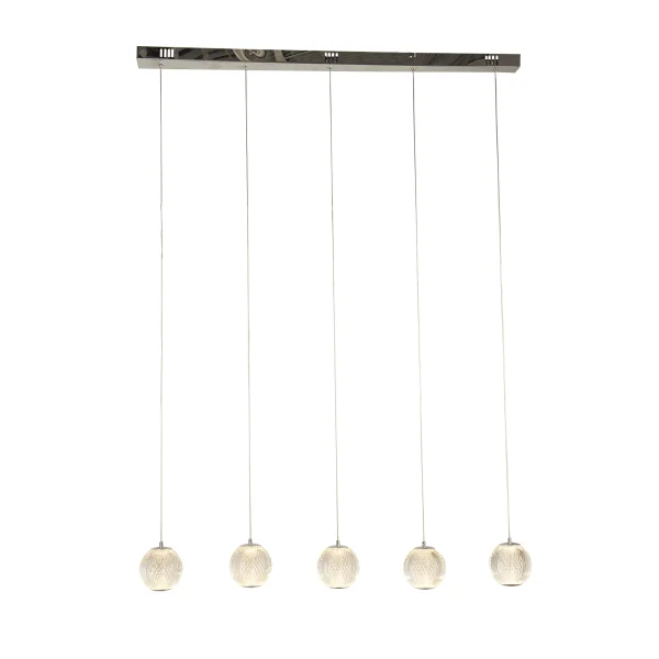 Searchlight Allure - lampe suspendue - 100 x 150 cm - 21W LED dimmable inclus - chrome et transparent