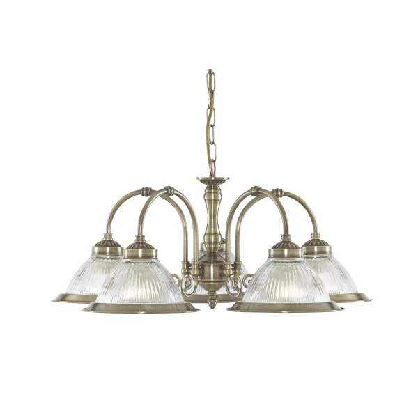 Searchlight American Diner - lampe suspendue - Ø 62 x 82 cm - laiton antique