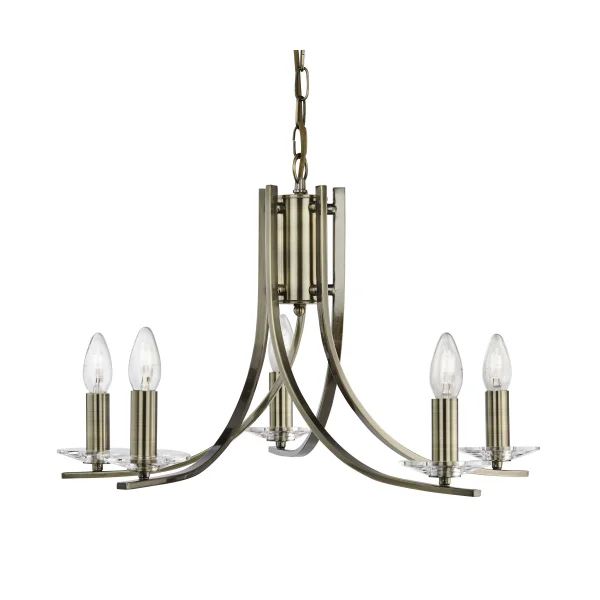 Searchlight Ascona - lustre - Ø 62 x 90 cm - laiton antique
