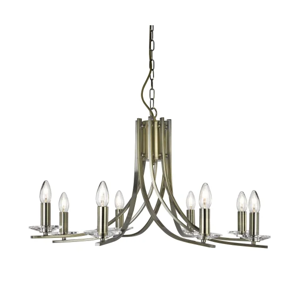Searchlight Ascona - lustre - Ø 75 x 145 cm - laiton antique