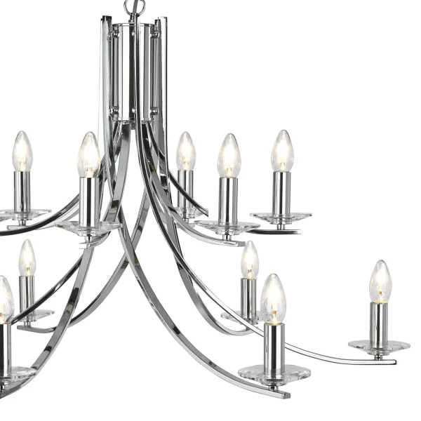 Searchlight Ascona - lustre - Ø 88 x 262 cm - chrome