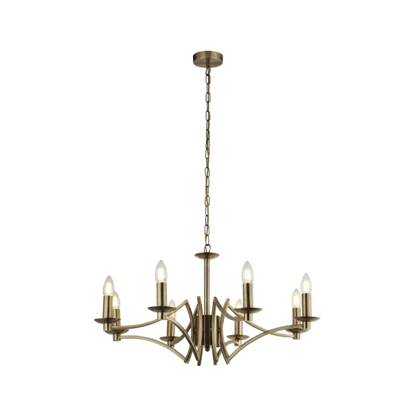 Searchlight Ascot - lustre - Ø 72 x 150 cm - laiton antique