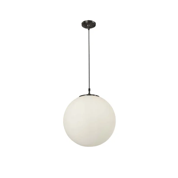 Searchlight Atom - lampe suspendue - Ø 40 x 120 cm - opale mat et noir mat