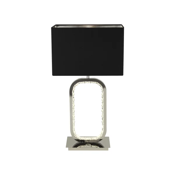Searchlight Aura - lampe de table - 30 x 20 x 57 cm - 6W LED dimmable inclus - noir et chrome