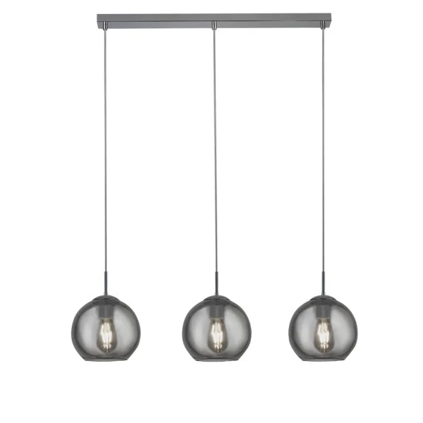 Searchlight Balls - lampe suspendue - 81 x 15 x 147 cm - chrome et verre fumé