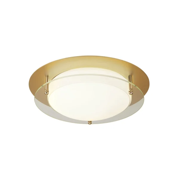Searchlight Bathroom Flush - plafonnier de salle de bains - Ø 38 x 10 cm - 26W LED inclus - IP44 - or