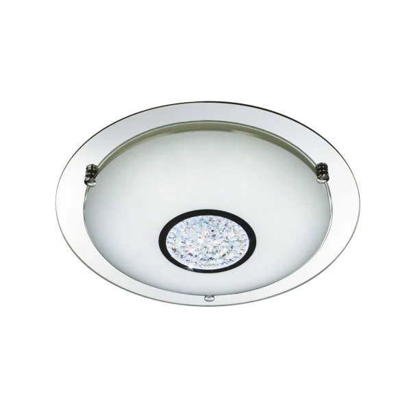 Searchlight Bathroom - plafonnier de salle de bains - Ø 32 x 8 cm - 12W LED inclus - IP44 - chrome