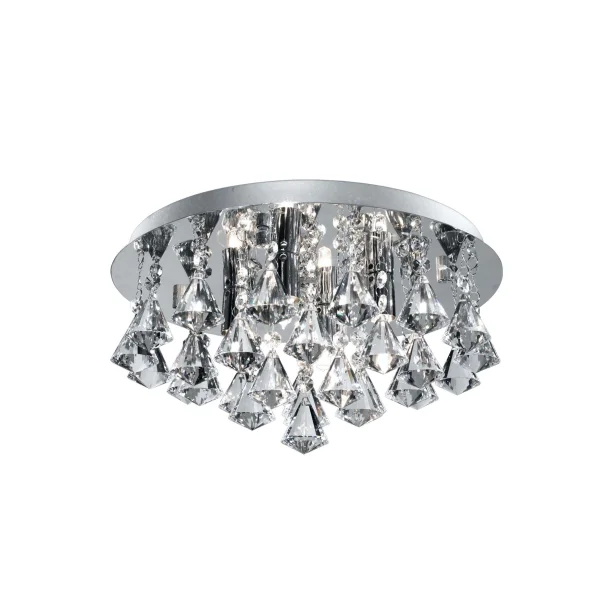Searchlight Bathroom - plafonnier de salle de bains - Ø 38 x 17,5 cm - IP44 - chrome