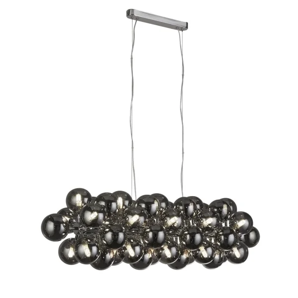 Searchlight Berry - lampe suspendue - 100 x 40 x 150 cm - chrome et verre fumé