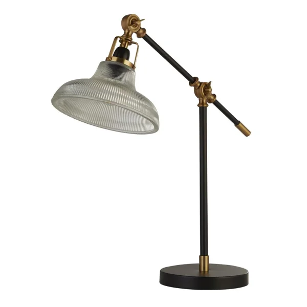 Searchlight Berwick - lampe à poser - 60 x 67 cm - noir, laiton et transparent