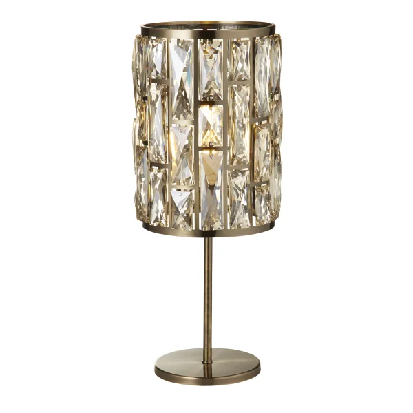 Searchlight Bijou - lampe à poser - Ø 19,5, x 47 cm - laiton antique et champagne