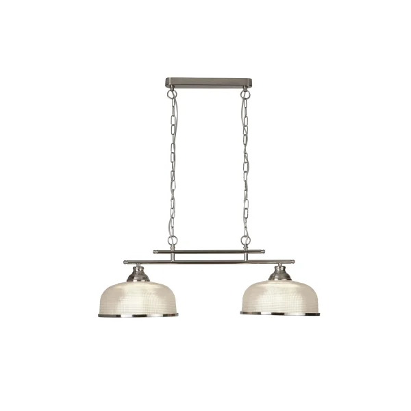 Searchlight Bistro II - lampe suspendue - 75 x 27 x 80 cm - argent satiné
