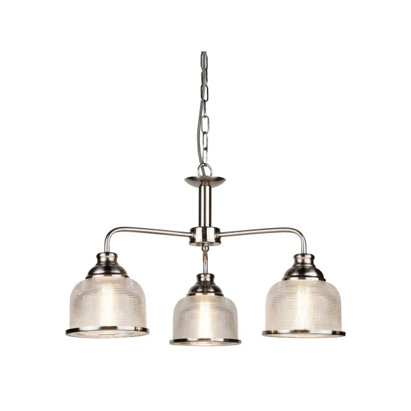 Searchlight Bistro II - lampe suspendue - Ø 56 x 88 cm - argent satiné