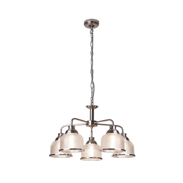Searchlight Bistro II - lampe suspendue - Ø 58 x 88 cm - argent satiné